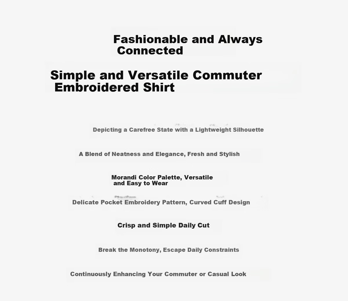 Chushen Women's Spring and Autumn Long Sleeve Shirt Embroidered Pocket Design Loose Simple Commuter Blouse S143C2031 2