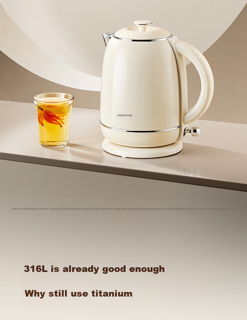 Joyoung Electric Kettle, Water Boiler, 99.9% High-Purity Titanium, Food-Grade 316L Stainless Steel, 1.5L Capacity, K15FD-W801 3