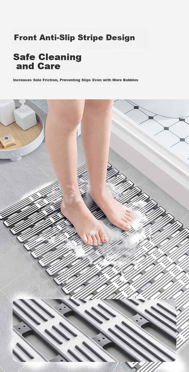 JD Jingzao TPE Water-Repellent Bathroom Mat Non-Slip Shower Mat Anti-Slip Bath Mat for Toilet 50x80cm 5