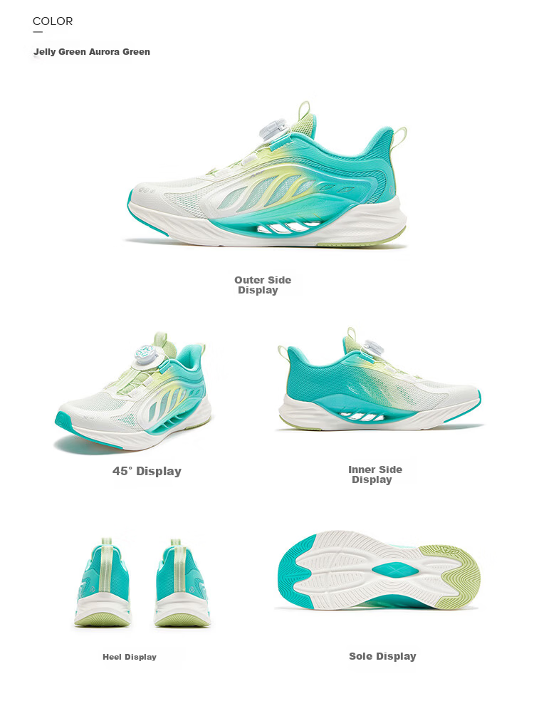 XTEP Youth Hydrogen Wind 8 Protective Running Shoes for Girls Breathable Rotary Button Technology Sports Shoes Navy Purple Size 33 12