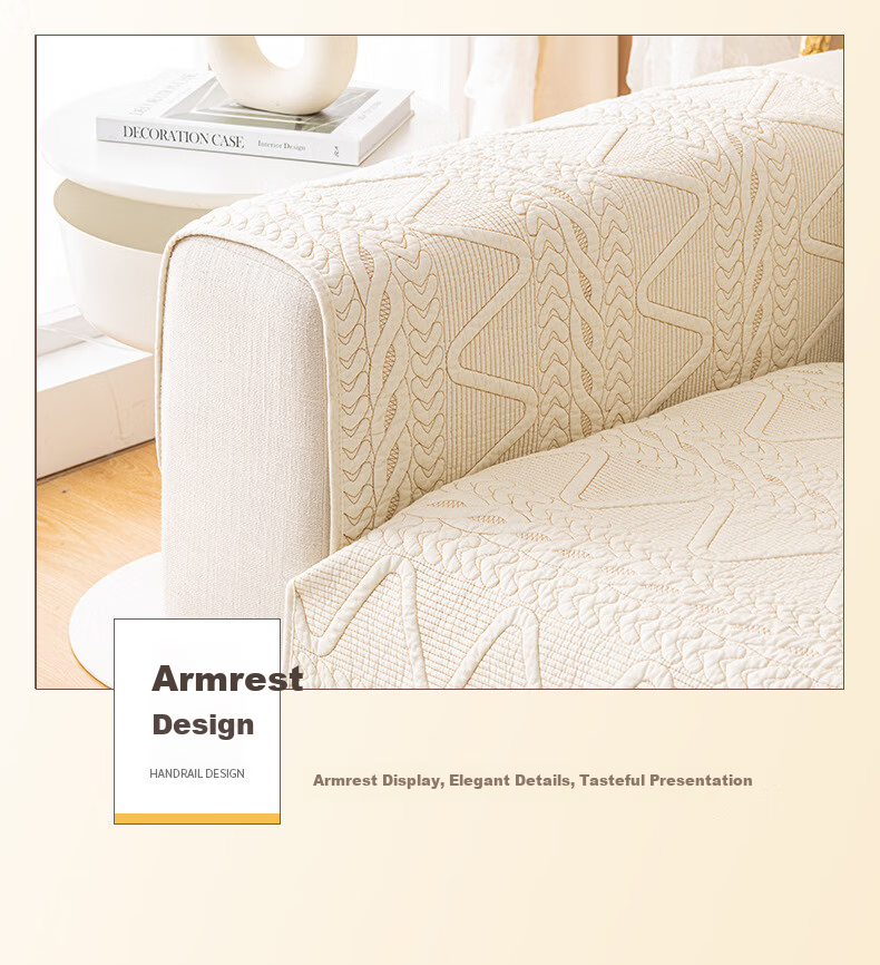 AVIVI Pure Cotton Sofa Cushion, All-Season Sofa Cover, Non-Slip Sofa Slipcover, Throw Pillow, Bay Window Pad, 90*210cm, Youra 7