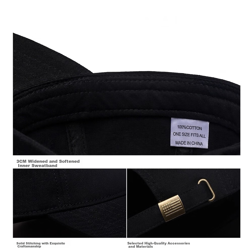 Miiow Men's Cotton Baseball Cap Large Size Big Head Circumference Unisex Duckbill Hat Trendy Sunshade Black-Red Three Stripes