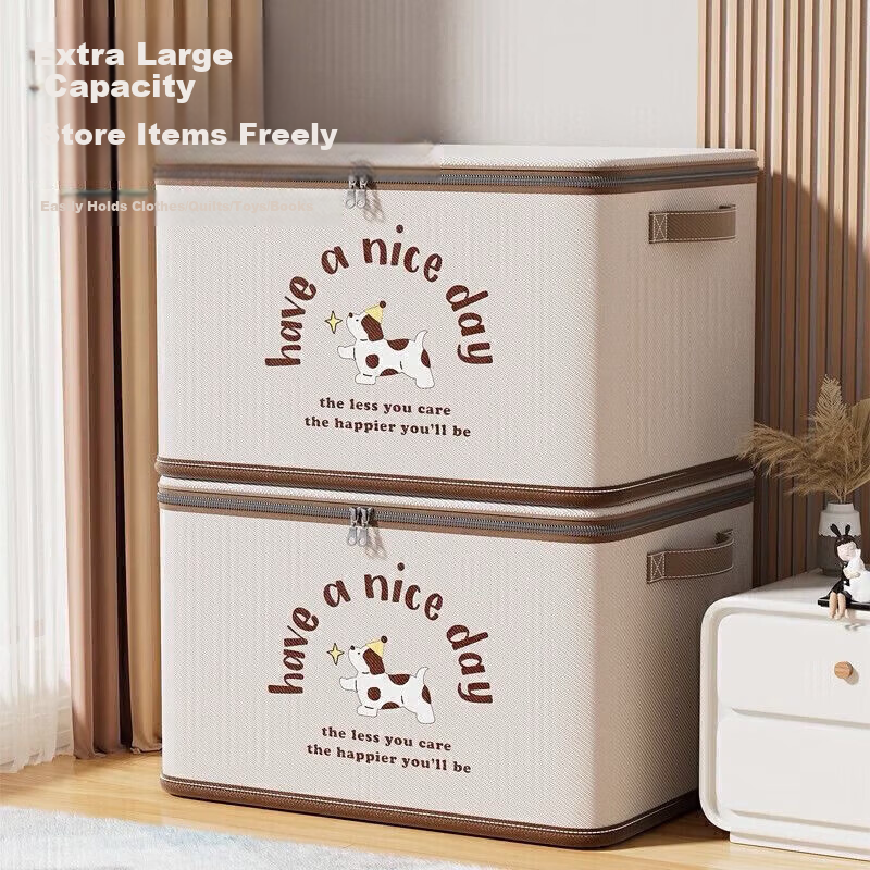Hakkai Bird Large Capacity Fabric Storage Box for Clothes, Bedding, Wardrobe Organizer, Storage Container, Multi-Purpose Storage Box