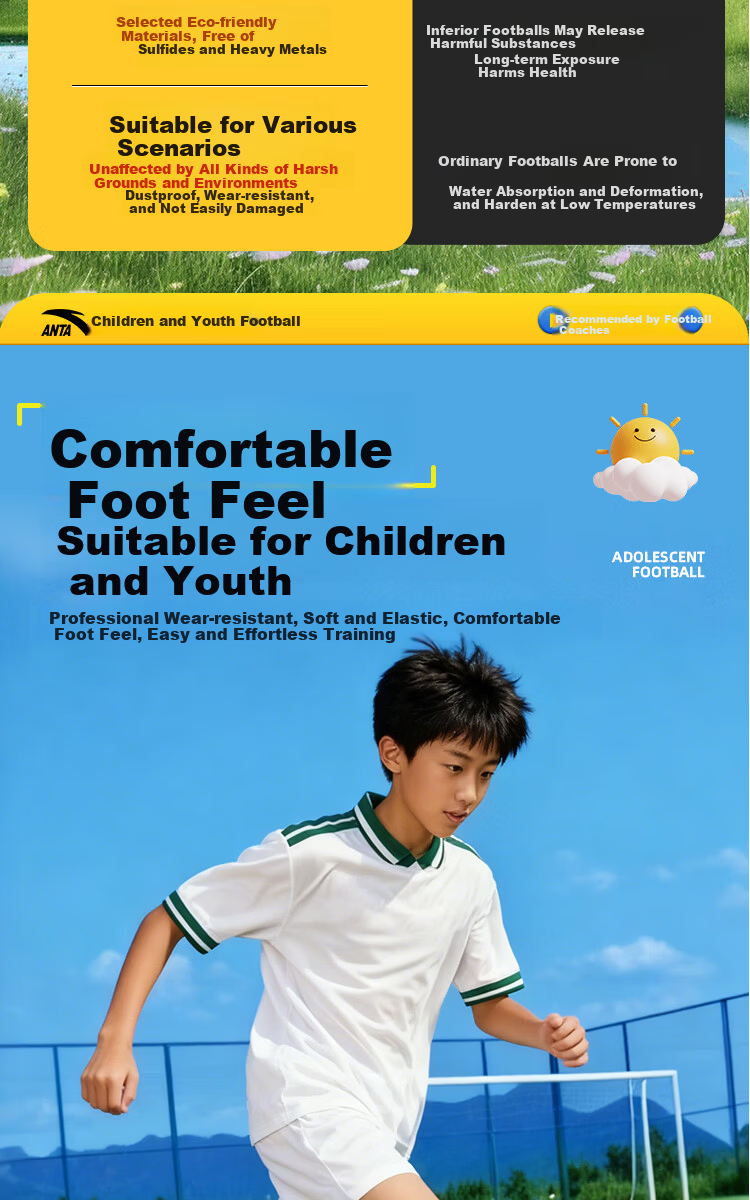 ANTA Soccer Ball Size 5 Adult Children Standard Middle School Exam World Cup Professional Match Youth Primary School Size 5 Football 2