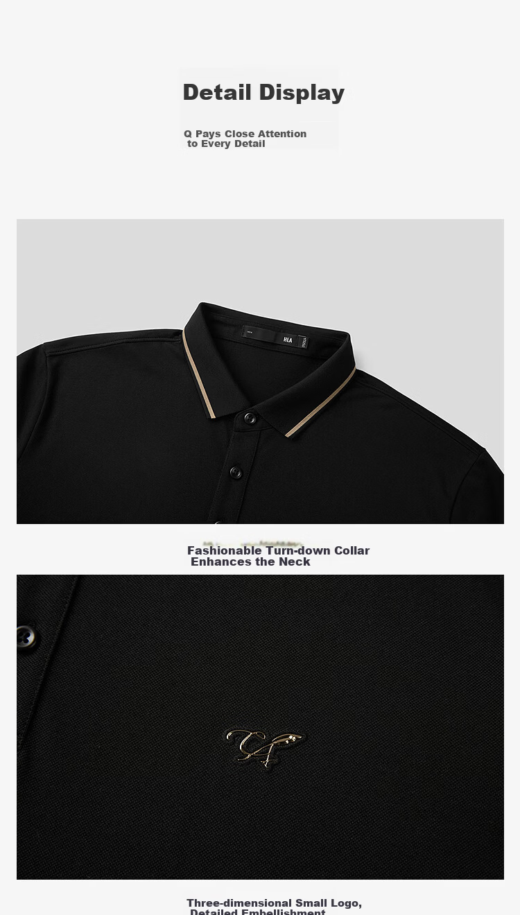 HLA Hailan Home Polo Shirt 26 Light Business Chic Ageless Series Cooling Moisture-Wicking Short Sleeve Men Summer 9