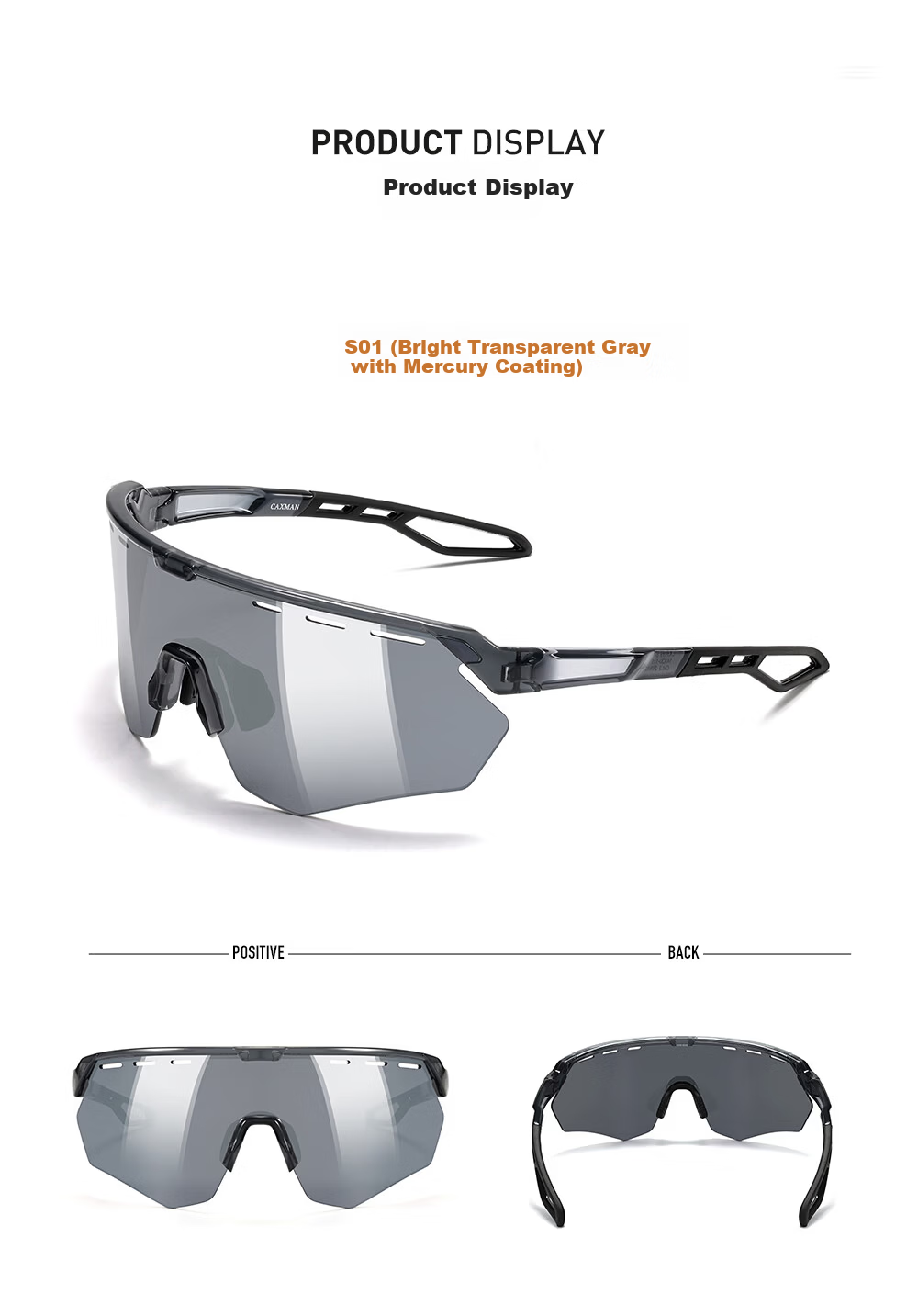 CAXMAN Cycling Glasses, Sports Running Sunglasses, Men's And Women's UV Protection, Hiking Sunglasses, Outdoor Protective Eyewear 6