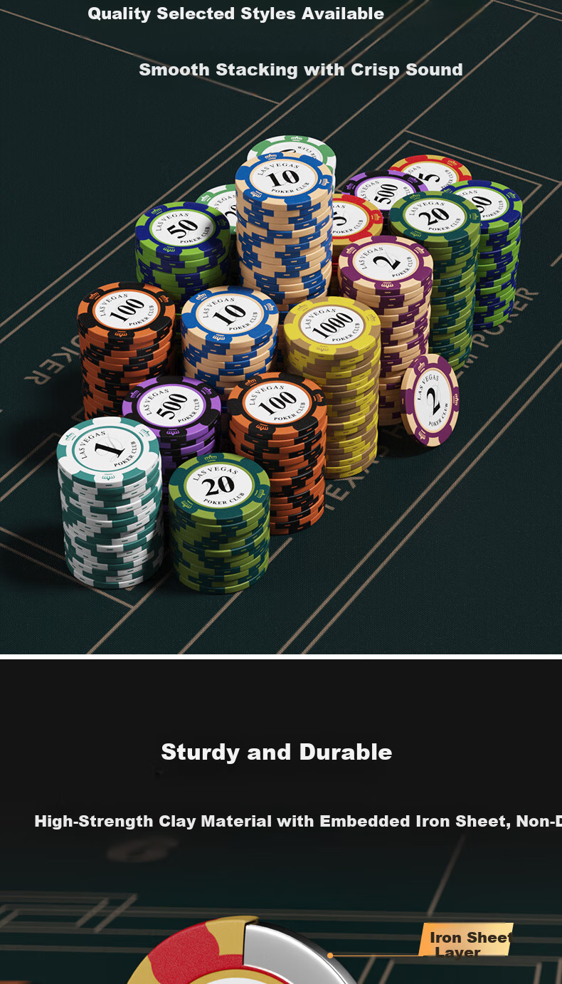 Guansheng Texas Poker Chips Card Mahjong Chips Casino Tokens Poker Points Chips for Mahjong and Card Games 6