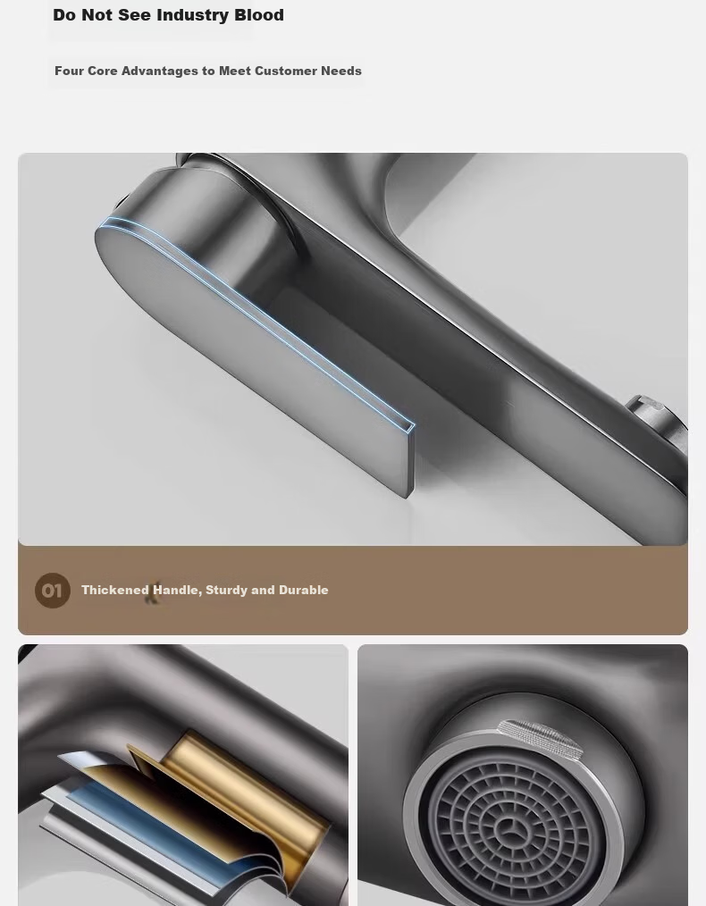 Baihan Basin Faucet Dual Control Hot and Cold Water Mixer Tap for Bathroom Washbasin Lead-Removing Purified Water Faucet 3