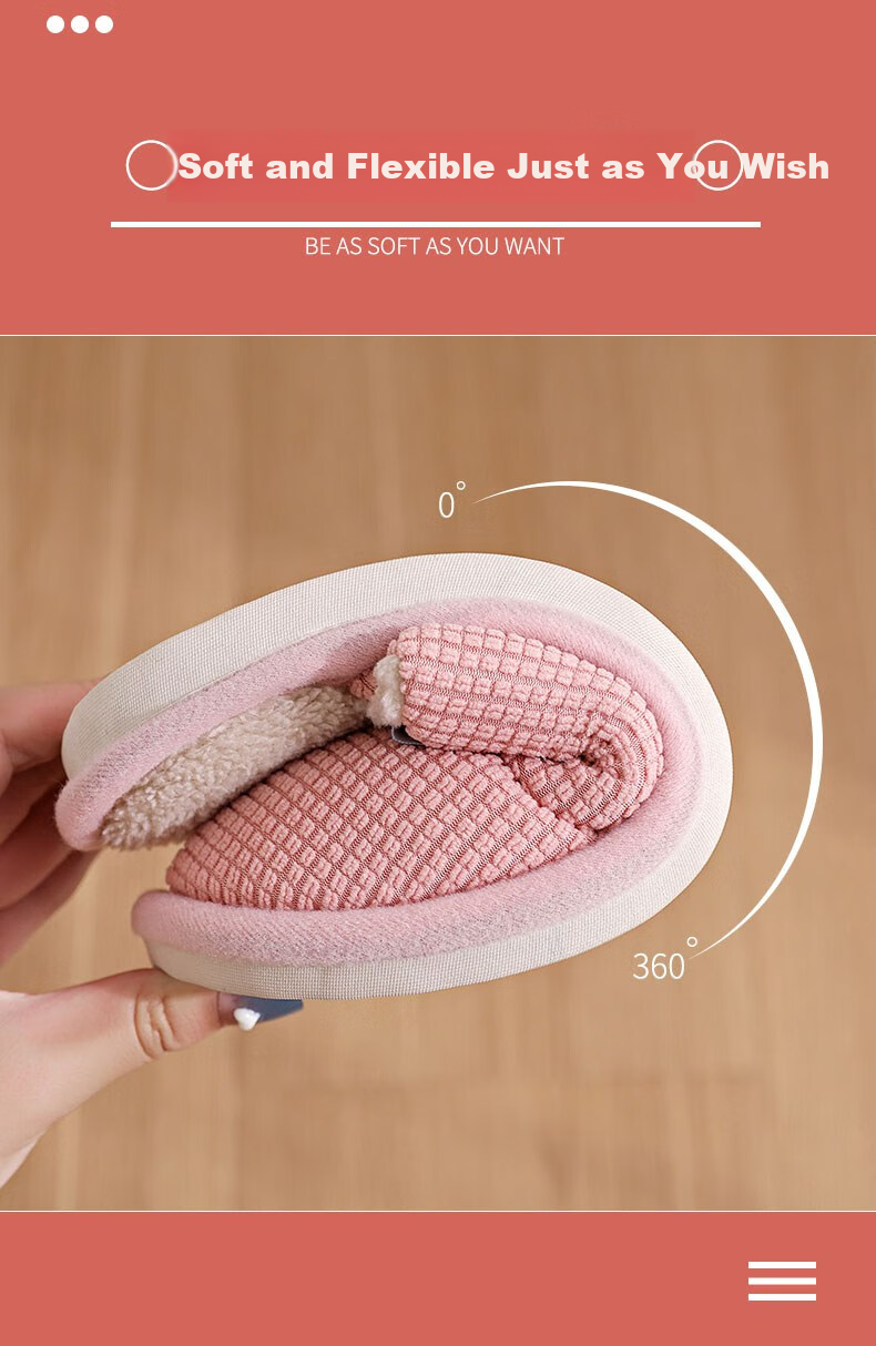 Huamei Jianbu Japanese Style Soft Minimalist Couple Cotton Slippers Autumn Winter Indoor Warm Soft Sole Cotton Shoes Men HM001 Gray Size 40-41 4