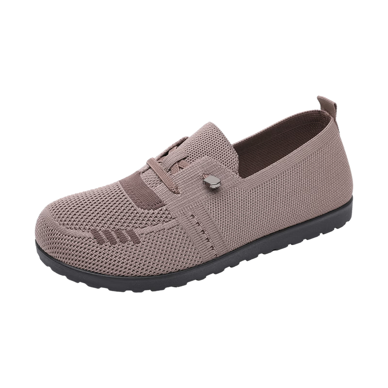 Yidisen Lightweight Comfortable Casual Women's German Training Shoes Old Beijing Cloth Shoes Soft Sole Non-Slip Mom Shoes Brown Size 36