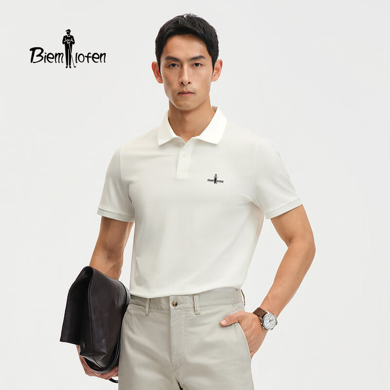 Biyinlefen [Ice Oxygen Bar] 2026 Spring Summer New Men's Casual Multi-Color Antibacterial Cooling Stretch Short Sleeve Polo Shirt T-Shirt