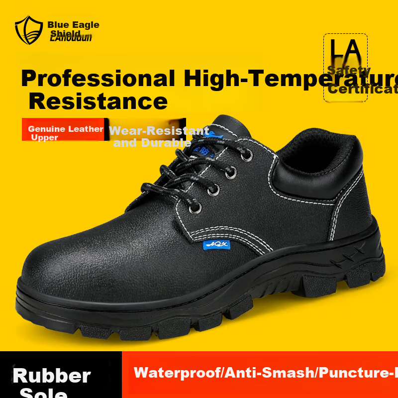 BlueOwl Shield Men's High-Temperature Resistant Steel Toe Anti-Puncture Waterproof Slip-Resistant Safety Work Shoes 005H Size 45