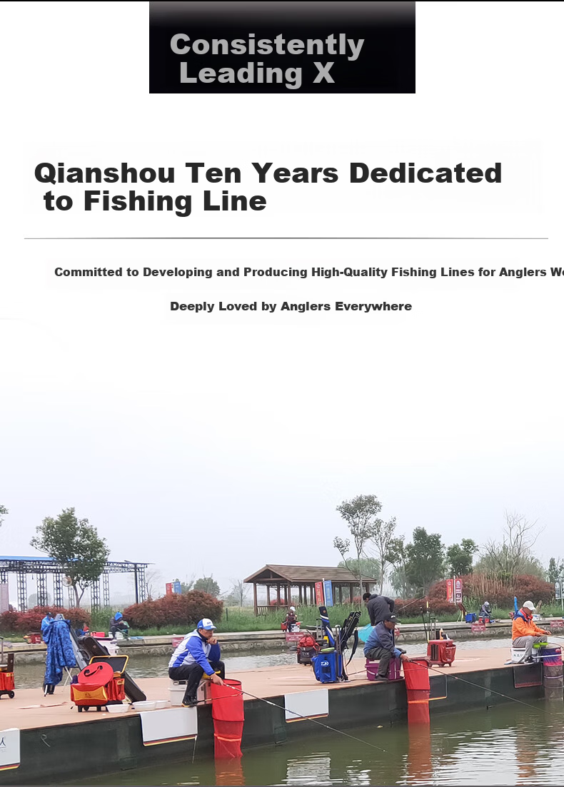 Qianshou Fishing Line, Imported from Japan, Genuine Product, Ultra-Soft Leader Line, High Tensile Strength, for Platform Fishing And Black Pit Fishing, Main Line 4.0 12
