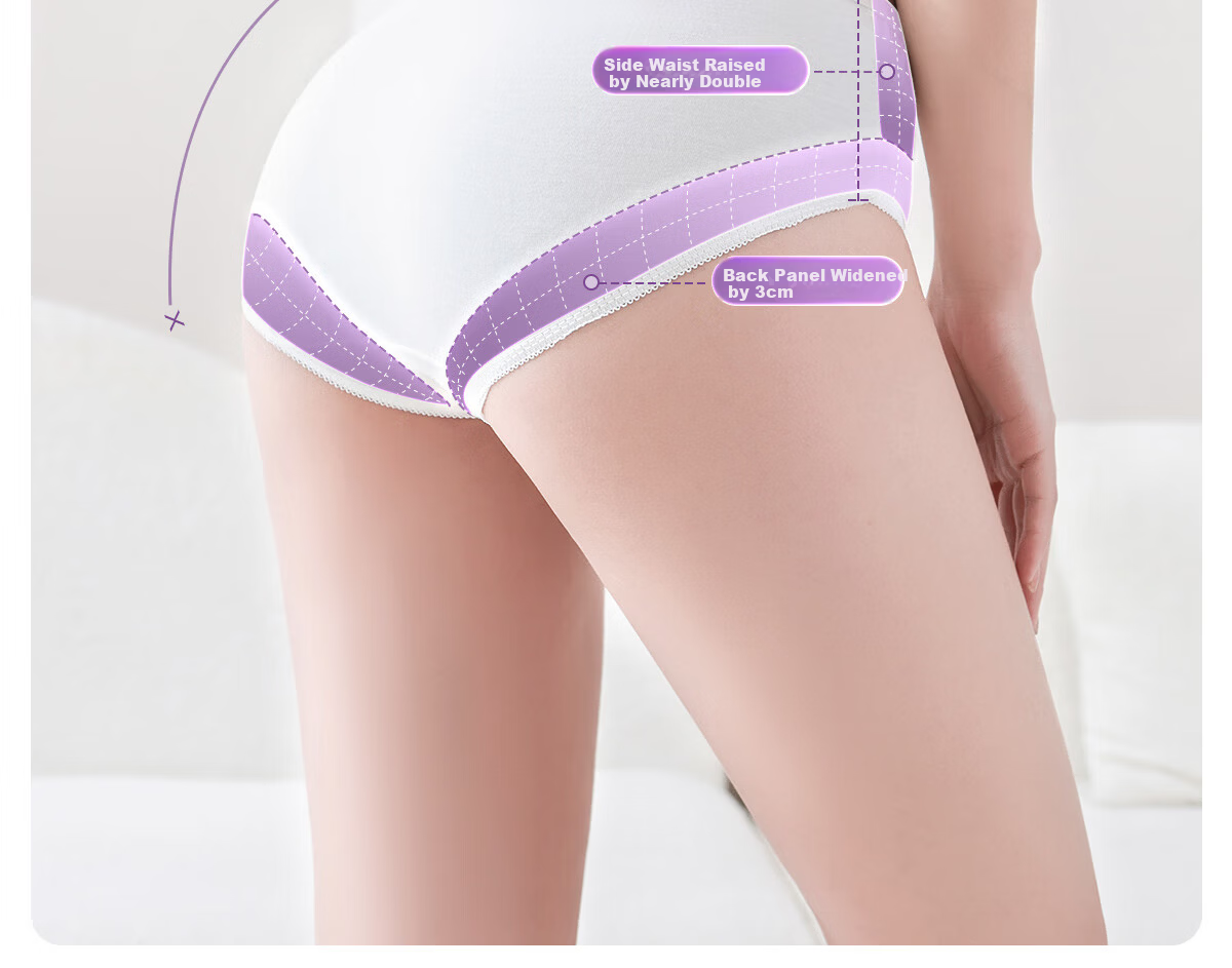 Freego Disposable Women's Cotton Sterile Postpartum Maternity Travel Antibacterial Underwear White L Size 20 Pieces 14