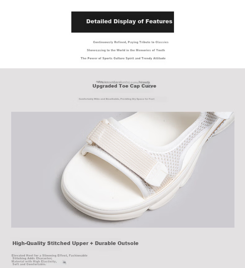 Warrior Women's Summer New Sandals Fashionable Student Sports Beach Sandals Beige Size 35 3