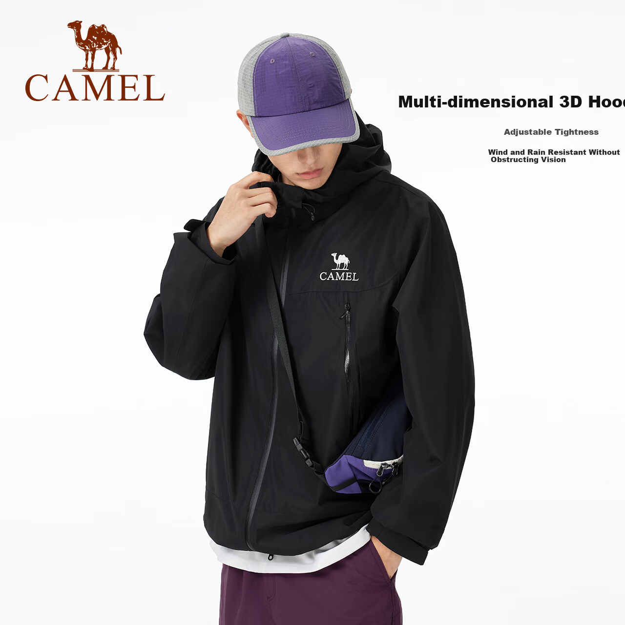 CAMEL [Three-Proof] Outdoor Single-Layer Waterproof Jacket Unisex New Lightweight Mountaineering Coat