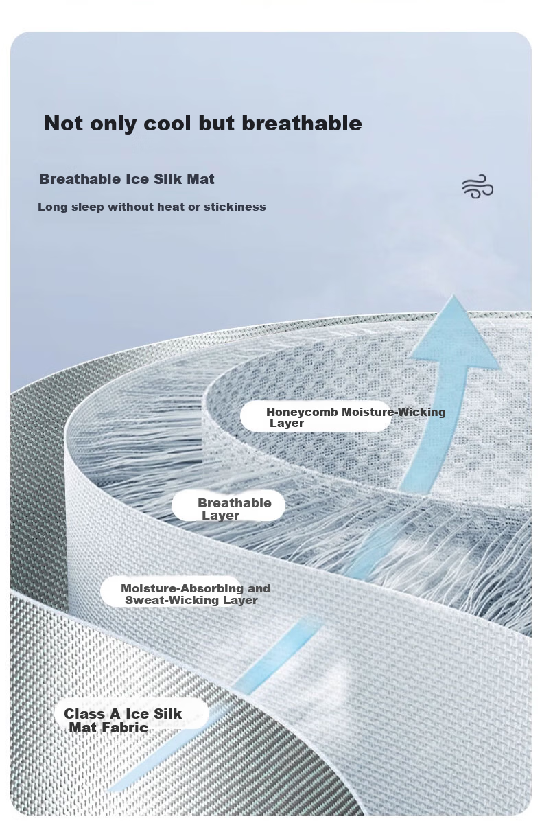 Yalu Class A Ice Silk Summer Cooling Mat Soft Foldable Air Conditioning Mat Biscuit Flower Gray 150*200cm 4