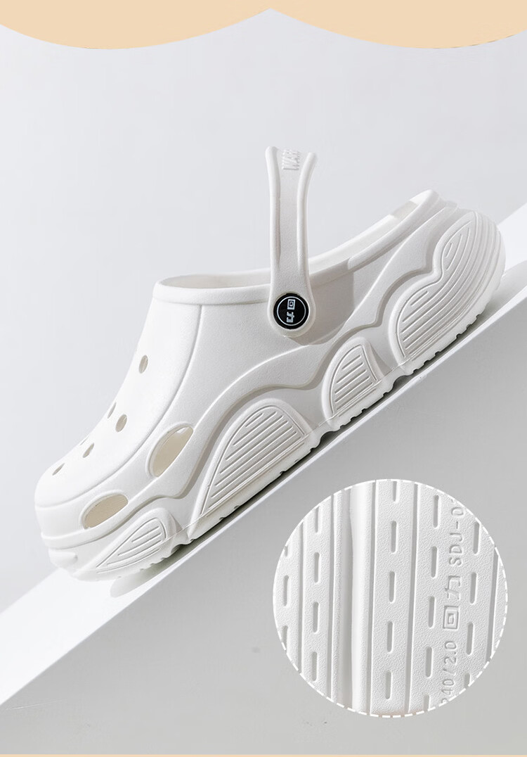 Warrior Women's Summer Hollow Sandals Outdoor Beach Shoes Dual-Wear Slippers SDJ-0338 White Size 39 3