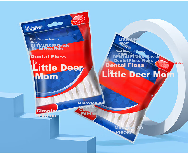 FAWNMUM Fine Dental Floss Picks Family Pack Ultra-Thin Floss Sticks 50 Pieces/box 3 Boxes 150 Pieces 5