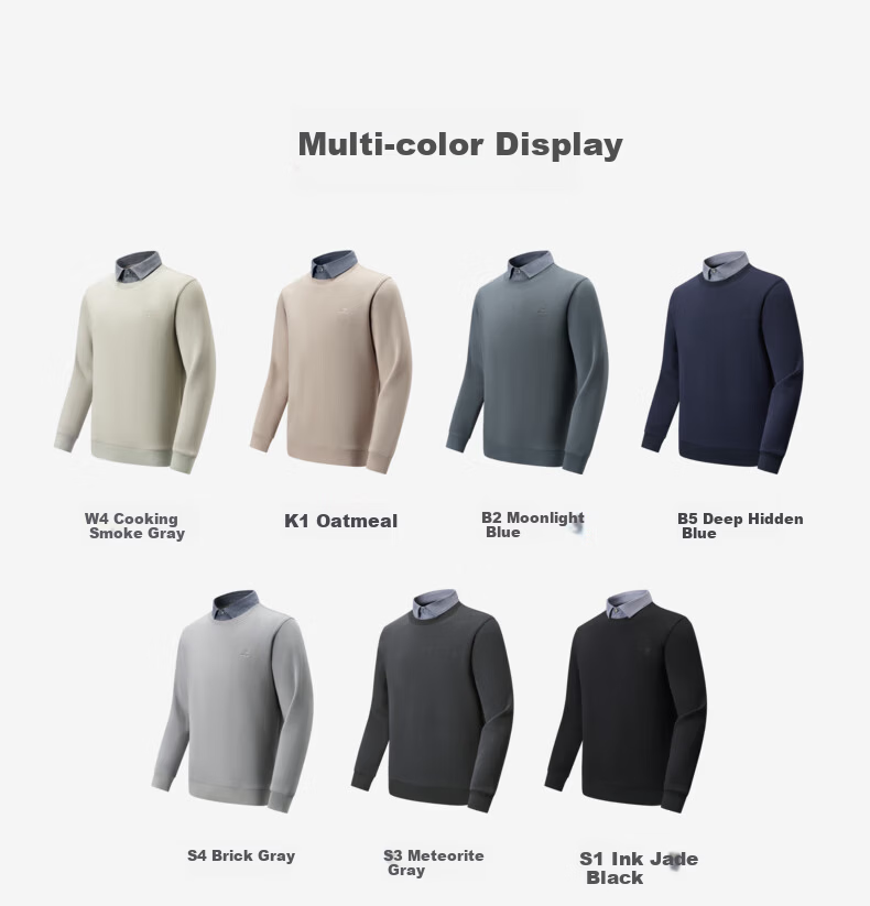 Hodo Anti-Pilling Wool Blend Fleece-Lined Two-in-One Thermal Warm Shirt Collar Sweater for Men 13