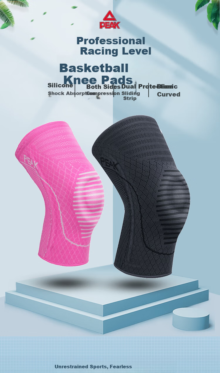 Peak Knee Brace Sports Running Basketball Football Badminton Cycling Mountaineering Fitness Patella Strap Men's Protective Gear Pink M 1