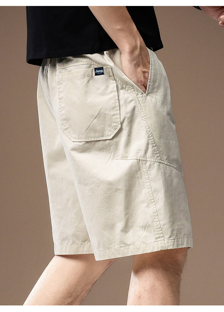 JEEP Men's Summer Cotton Thin Casual Shorts Workwear Five-Point Pants Off-White 3XL 12