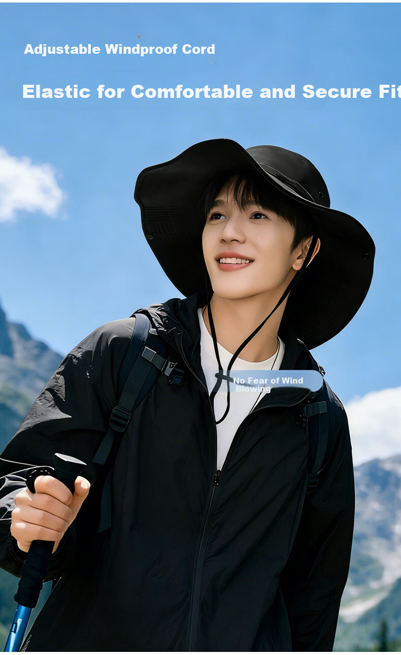 Woodpecker Outdoor Sun Protection Hat with Face Mask and Ice Sleeve Set Summer UV Protection Cycling Mountaineering Fishing Sunshade Bucket Hat for Men and Women 5