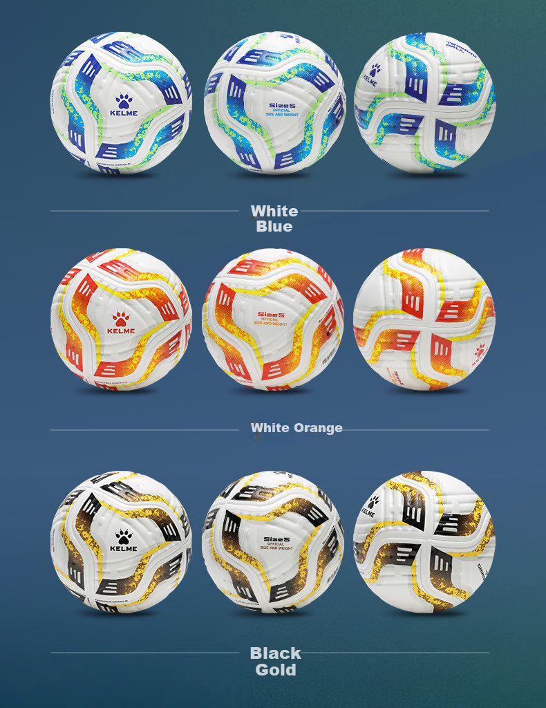 KELME Heat-Sealed Football Youth Training Student Physical Exam Official Size 5 Match Training Standard Durable Size 4 Ball 8