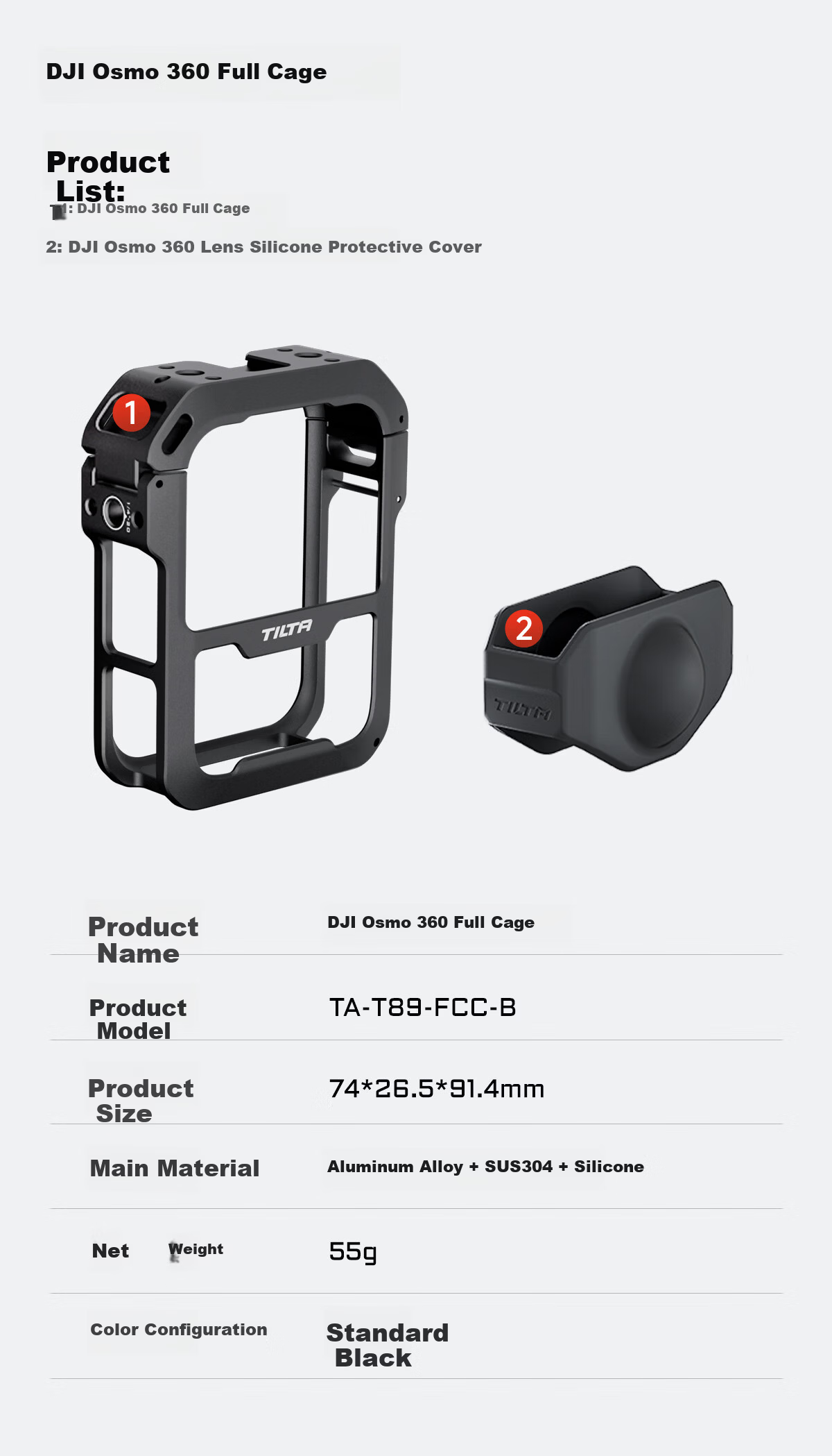 Iron Head Metal Protective Frame for DJI Osmo 360 Panorama Camera Full Cage Horizontal and Vertical Shooting Expansion Kit Photography Cycling Live Streaming Accessories - Horizontal Shooting Set 11