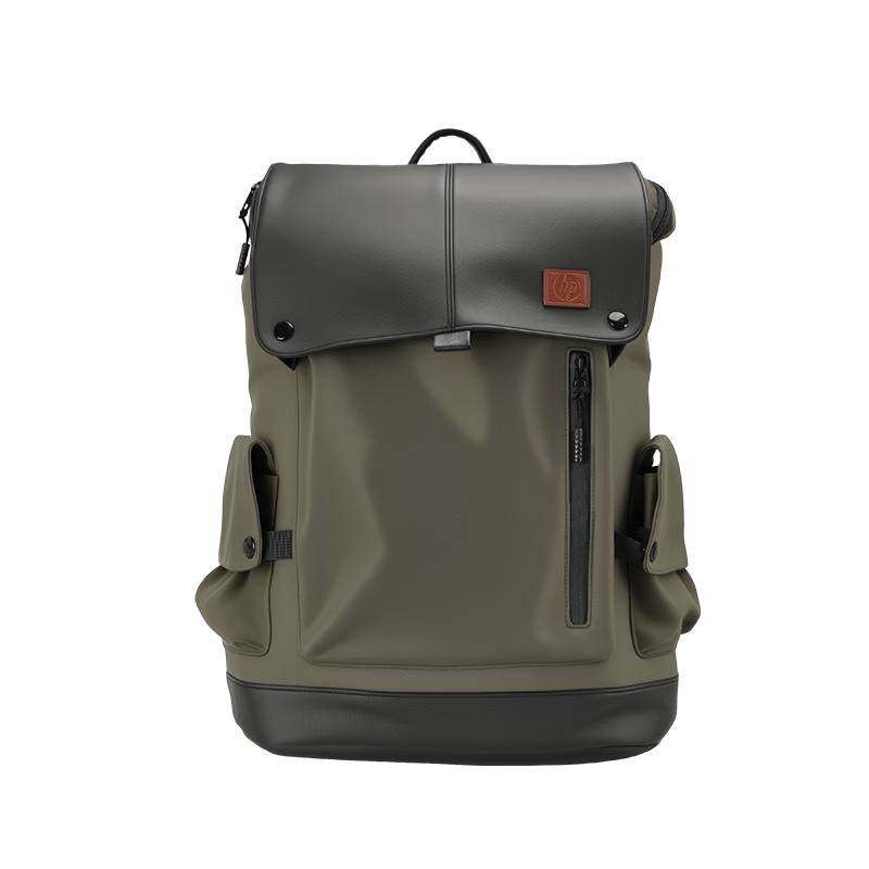 HP 16-inch Casual Travel Hiking Laptop Backpack Large Capacity College Student Double Shoulder Bag Coffee Color