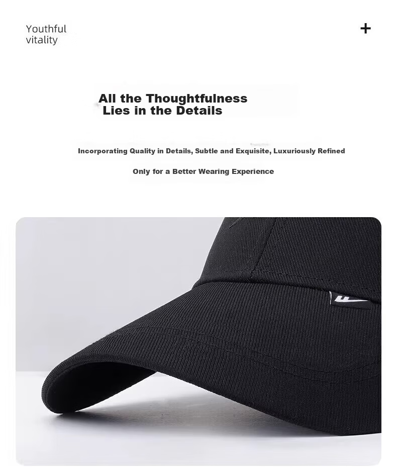 Warrior Men's Baseball Cap Large Size Four-Season Pure Cotton Sun Protection Duckbill Hat Unisex Face Slimming Casual Outdoor Sunshade Cap 9