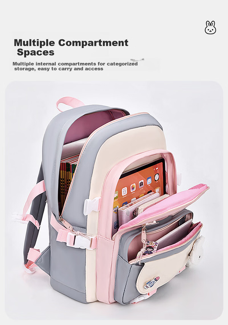 Medu Large Capacity School Backpack for Girls High School Students Commuter Laptop Bag Versatile Double Shoulder Bag for Grades 3-6 4