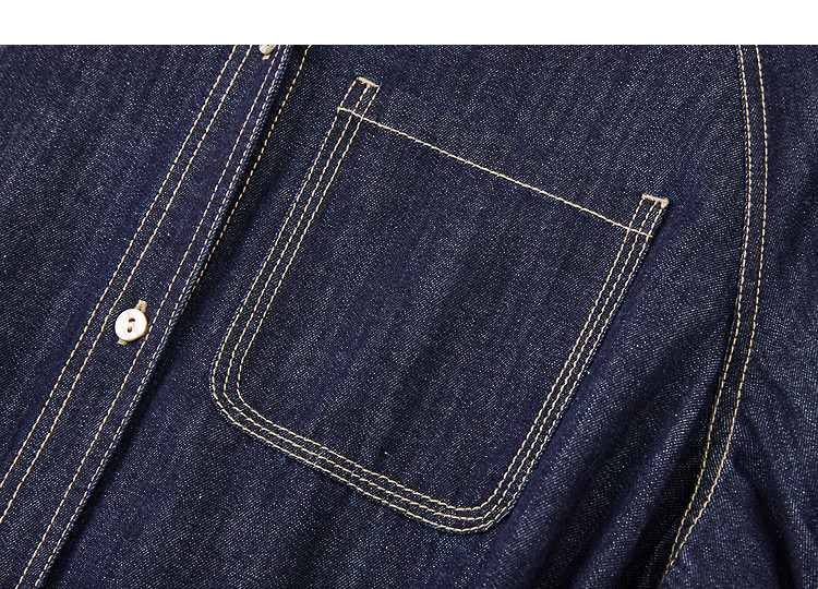 Demana [Denim Cloud Cotton] Spring V-Neck Belted Topstitch Loose Petite Women's Denim Dress 20