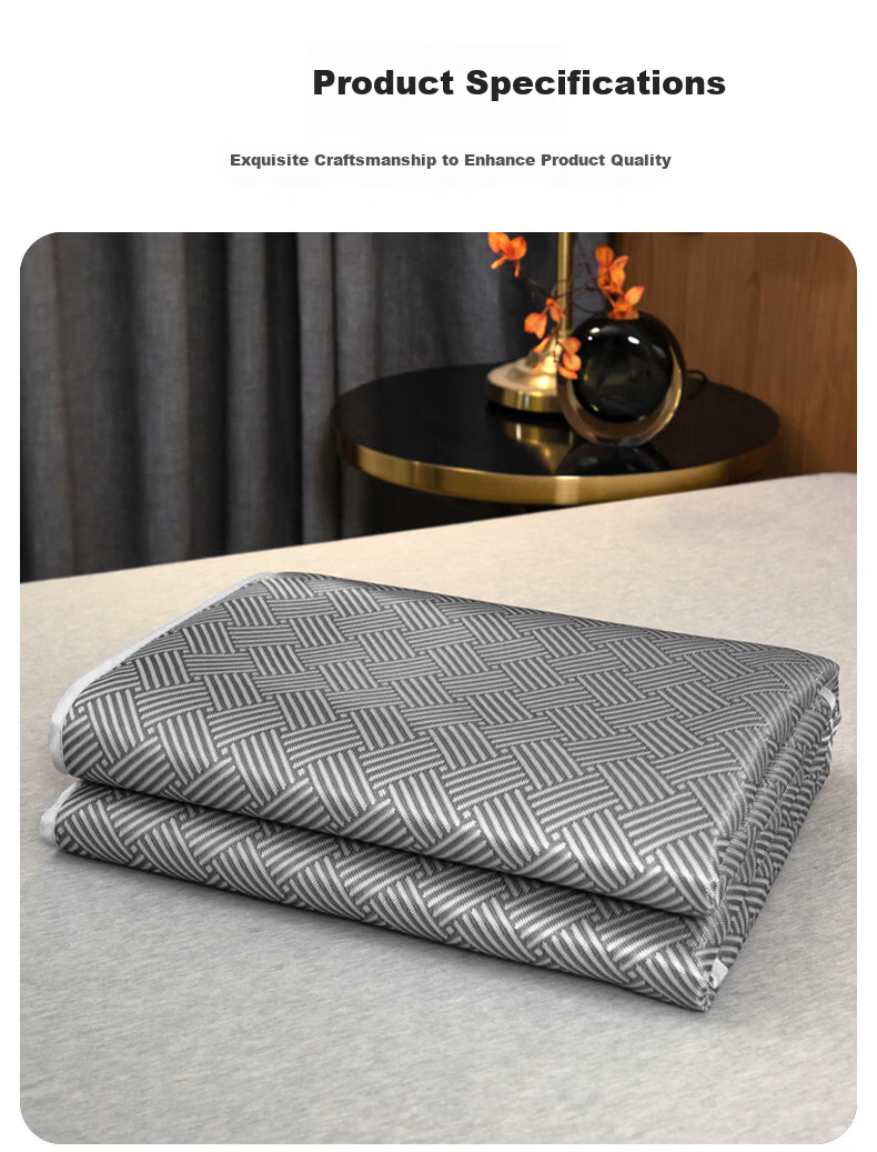 Yalu Class A Ice Silk Summer Cooling Mat Soft Foldable Air Conditioning Mat Biscuit Flower Gray 150*200cm 10