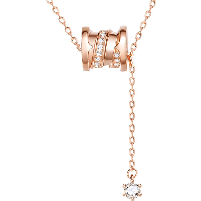 FanciFanci Slim Waist Silver Necklace for Women Rose Gold Luxury Pendant Birthday Gift for Girlfriend
