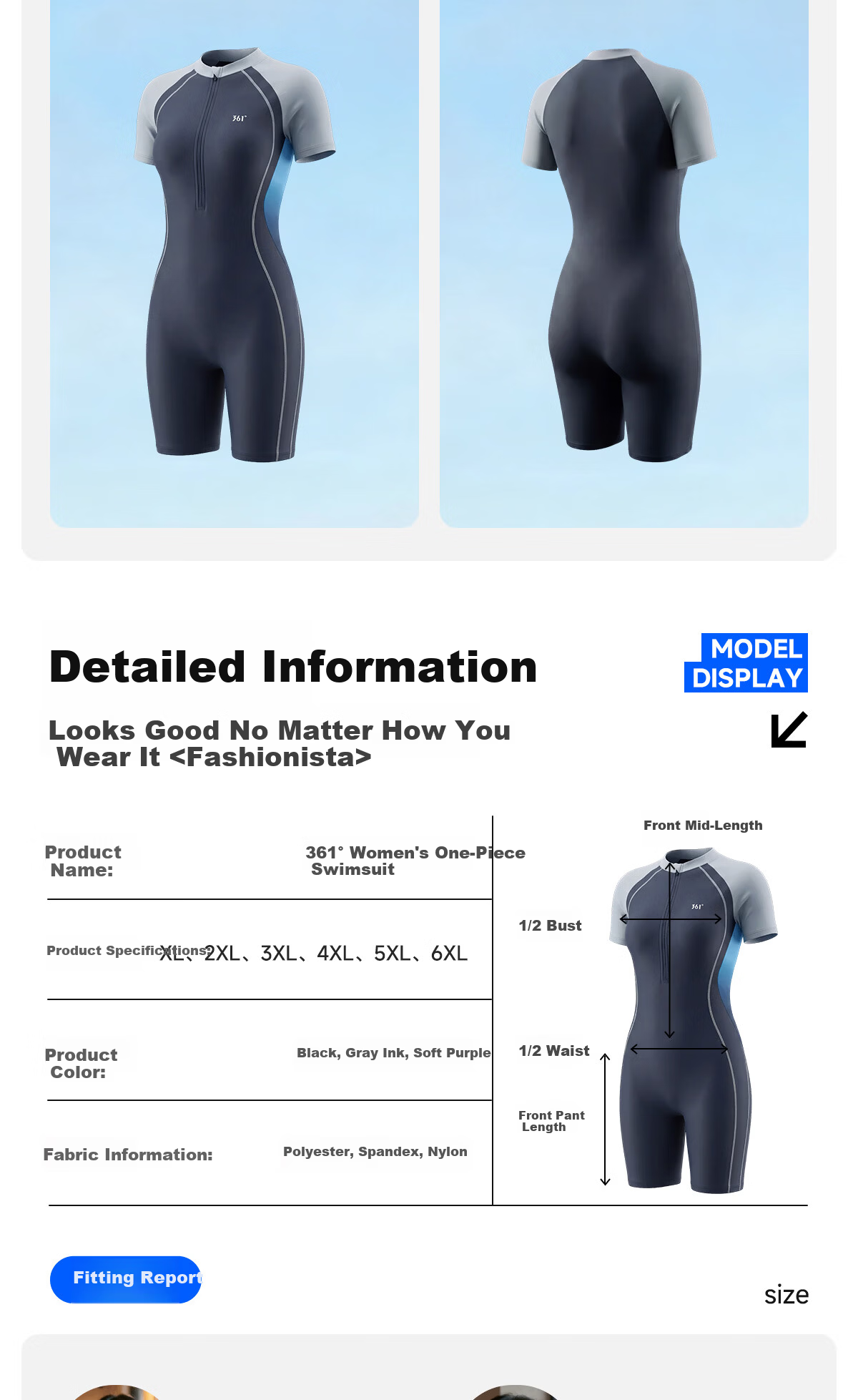 361° Women's Plus Size Premium 2026 New Racing One-Piece Swimsuit Slimming Ladies Swimwear for Swimming Pool 10