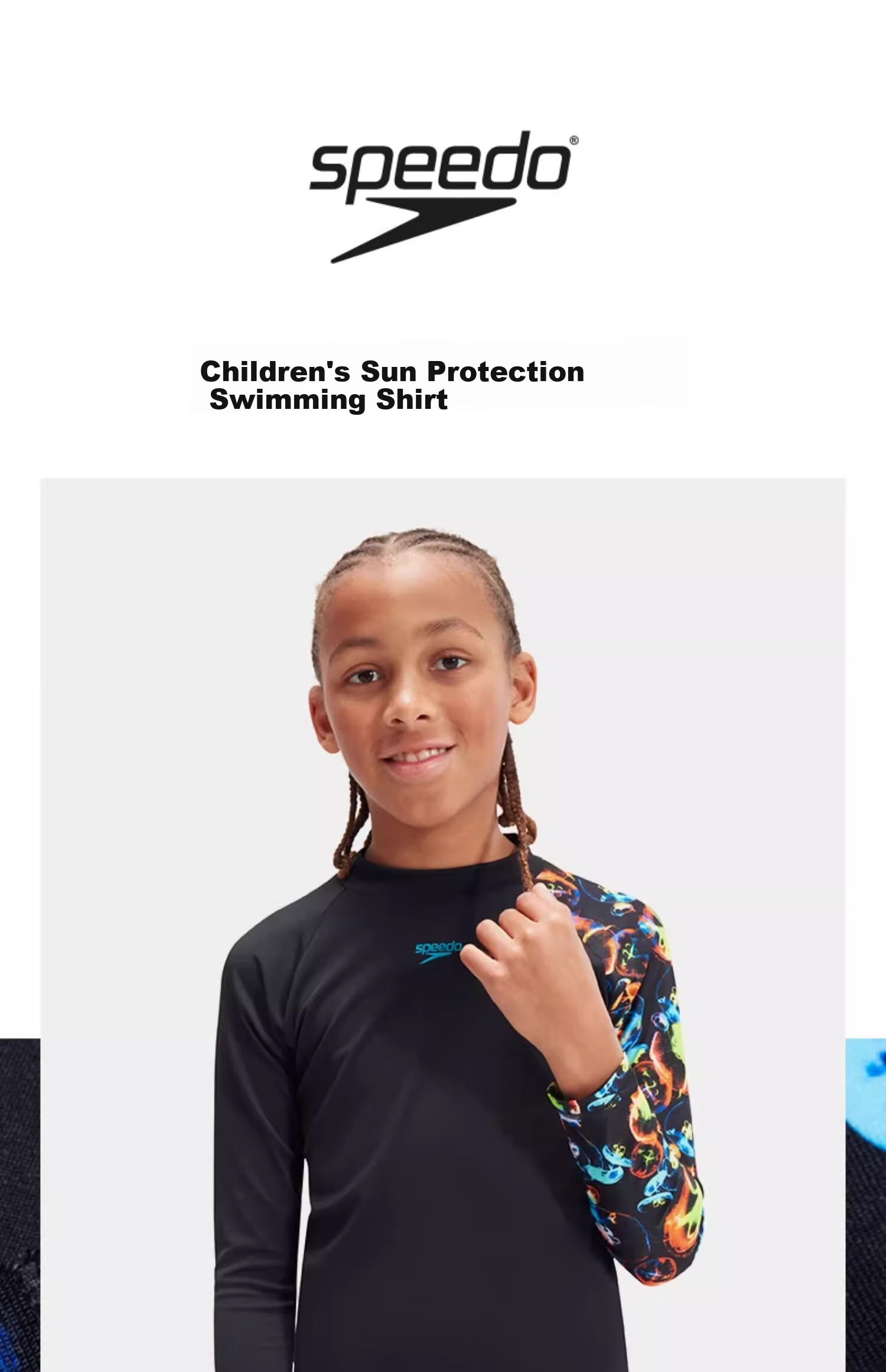 Speedo Kids Swimwear Fun Series Youth Printed Knee-Length Swim Trunks Boys Sun Protection Chlorine Resistant Blue/Dark Blue 13-14 1