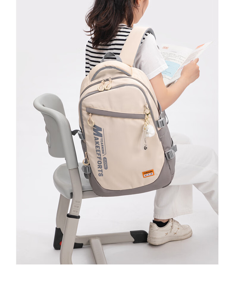 ZUONU Middle School Student Backpack Large Capacity Multi-Compartment Backpack for Boys And Girls High School Students Simple Double Shoulder Bag Black 20