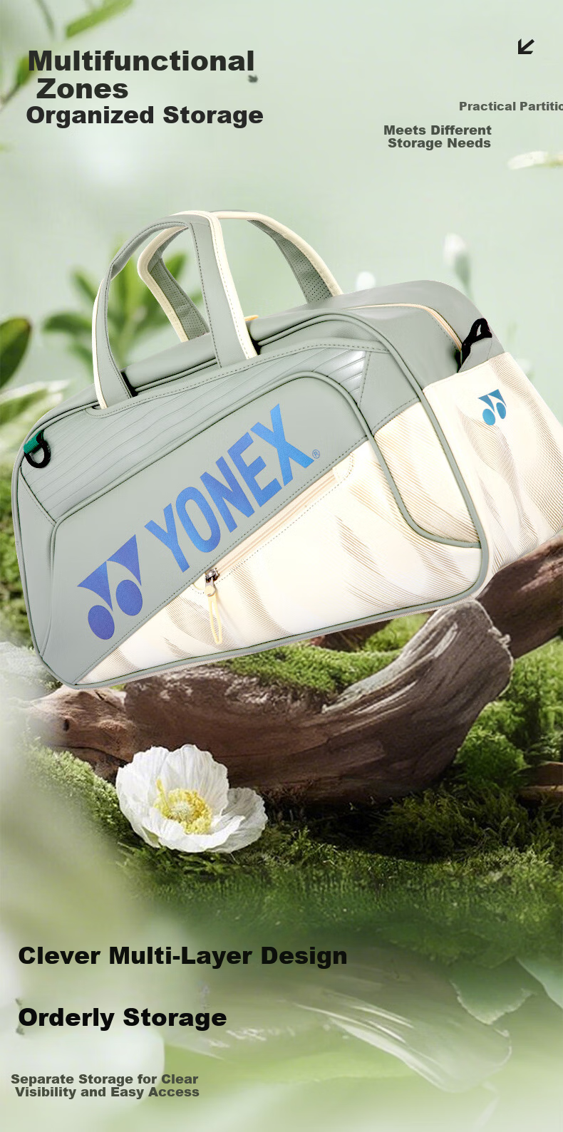 YONEX Badminton Bag Fashionable Multifunctional Large Capacity Children's Youth Backpack BA351CR Lime Yellow 4