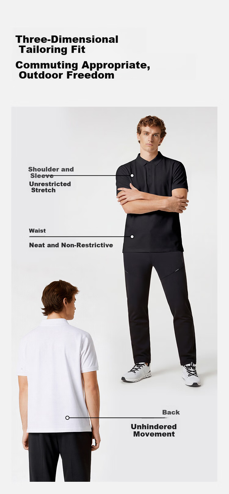 JD Jingzao Full Adhesive Polo Shirt Men New Short Sleeve T-Shirt Moisture-Wicking Quick-Dry Sports Black XL 8