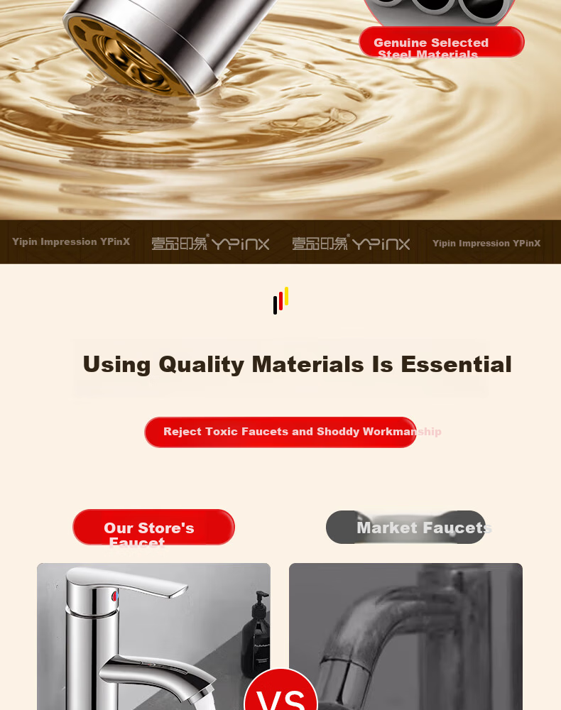 Yipinyinxiang Bathroom Faucet, Hot And Cold Basin Tap, Double Or Triple Hole Washbasin Faucet, Bathroom Tap 11