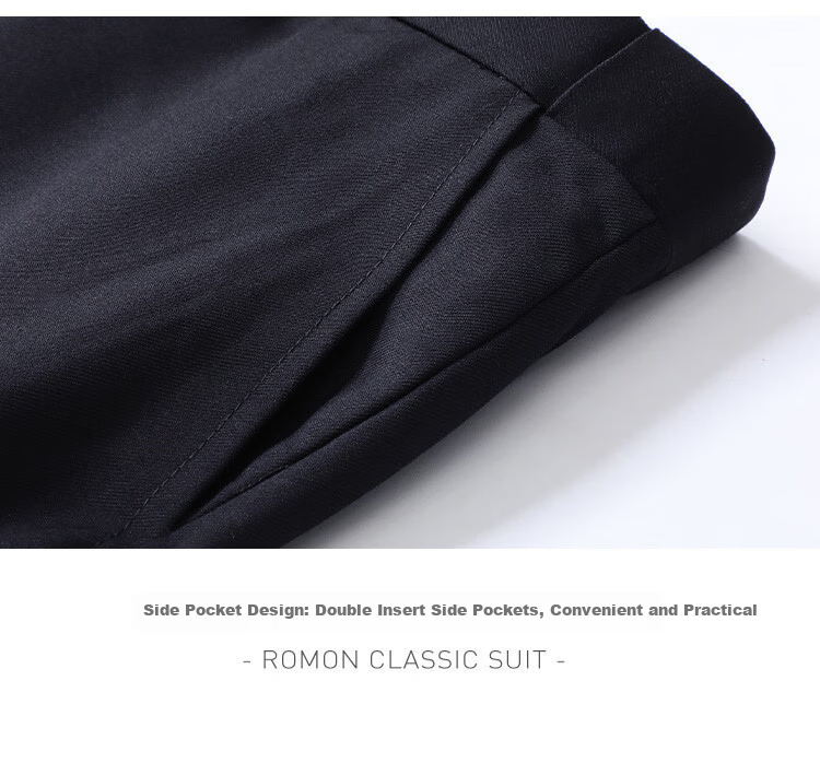 ROMON Men's Business Suit Slim Fit Groom Best Man Wedding Formal Wear 20