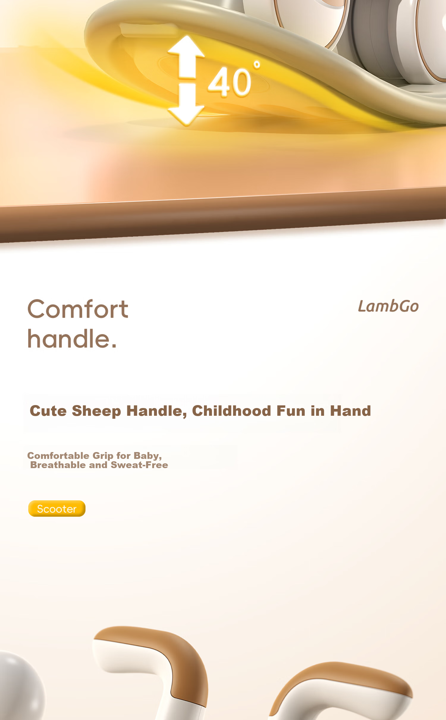 Little Lamb Ride-On Toddler Rocking Horse and Walker 2-in-1 Baby Wooden Horse Birthday Gift Y68 Warm Coffee Color 12