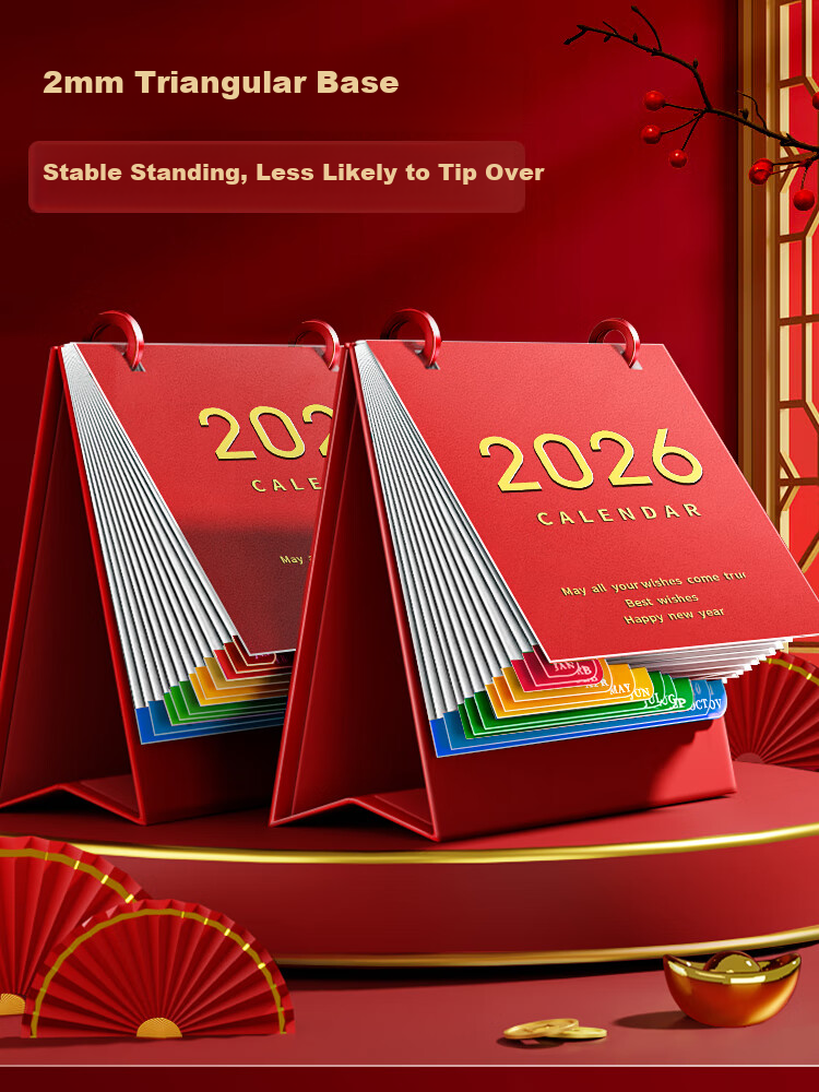 Jinzhi 2026 Year of the Horse Desk Calendar Gift Box/Deep Sea Blue 2025 Calendar Notebook Monthly Yearly Weekly Planner Office Desktop Decoration Office Gift 8