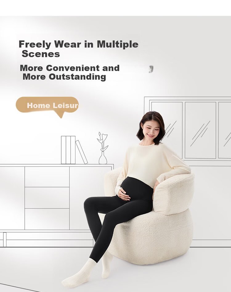 PurCotton Maternity Autumn Winter Seamless Stretch High Waist Supportive Shark Pants Black 175 11