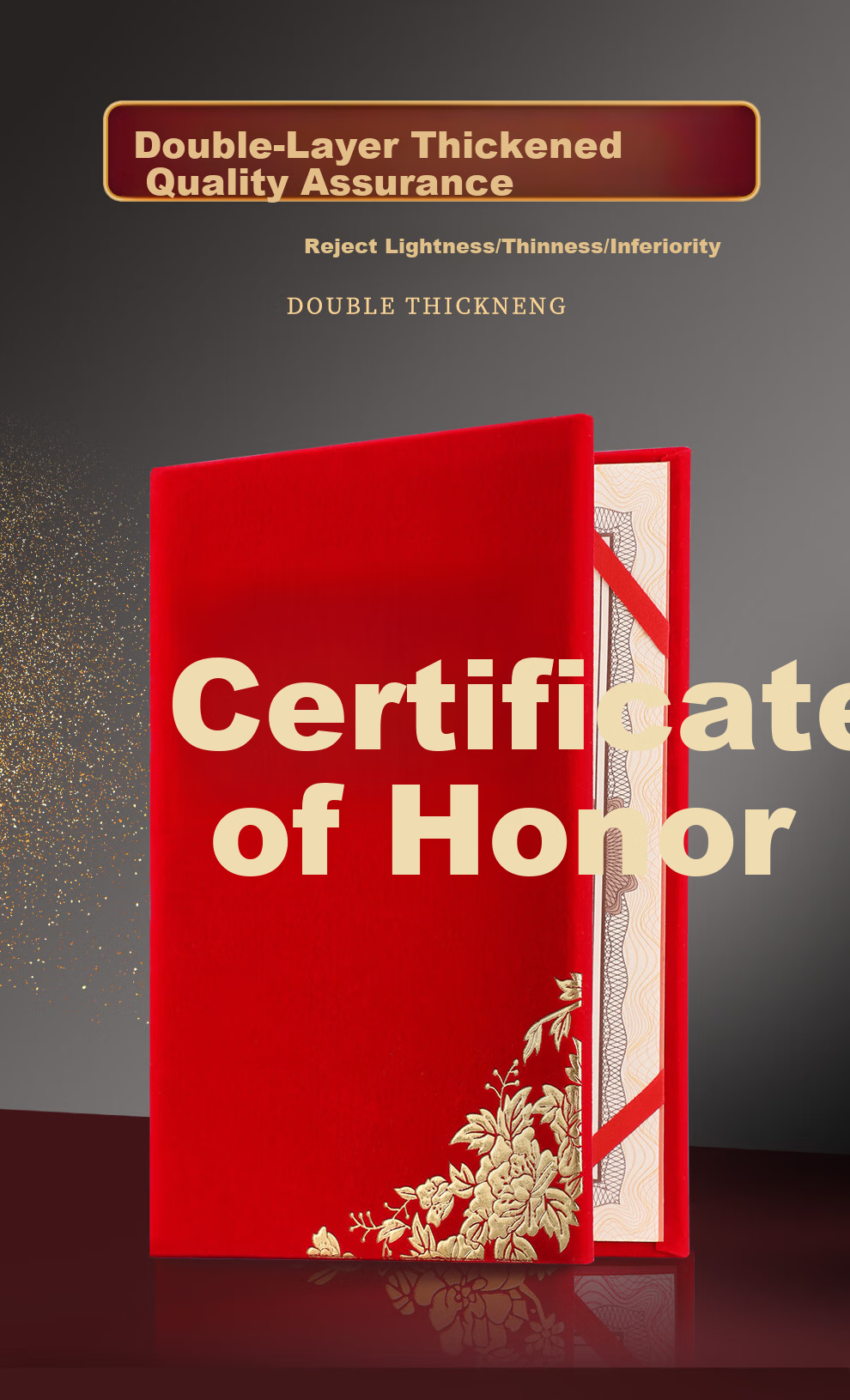 Longe 【10-Pack】Honor Certificate Award Certificate Outstanding Employee Award Red Cover High-Grade Gold Stamping Material 9