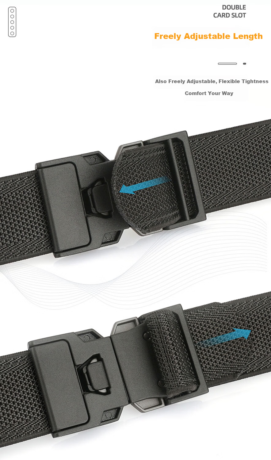 Aoweimei Tactical Elastic Belt Men's New Outdoor Quick-Release Buckle Canvas Nylon Woven Stretch Waist Belt 8