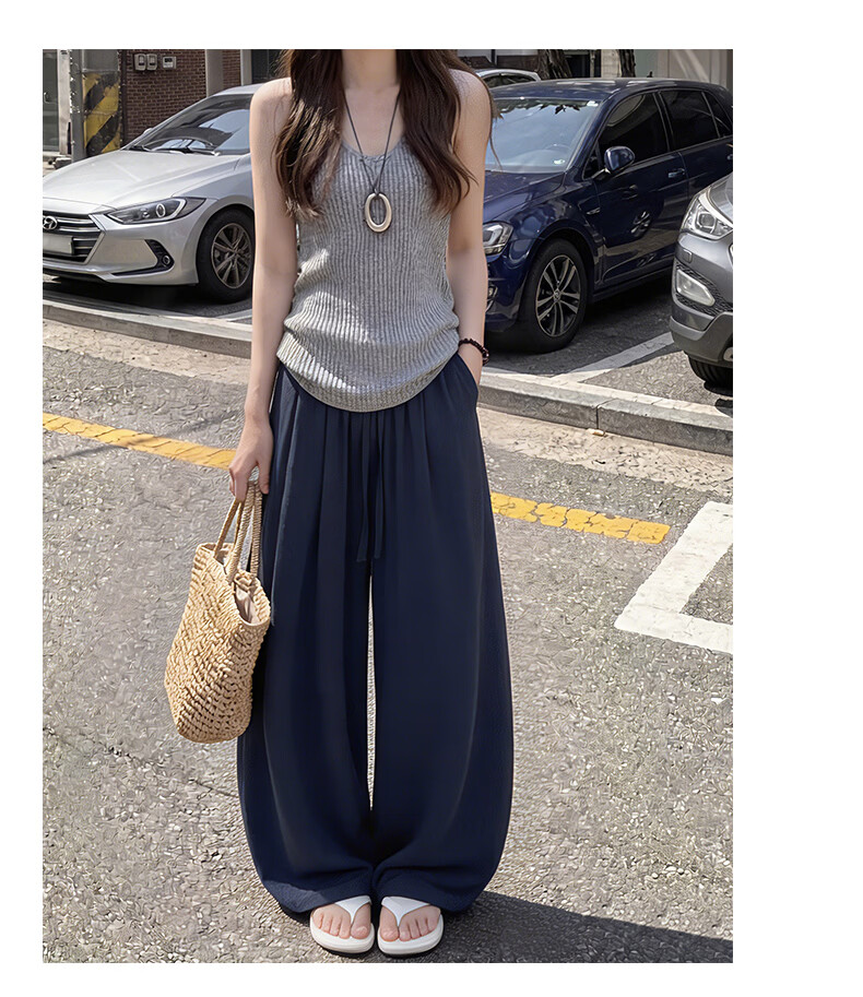Xueqiman Linen Curved Blade Pants Women Summer Thin Pants 2026 New Ice Silk Draped Balloon Tencel Casual Pants Women 20