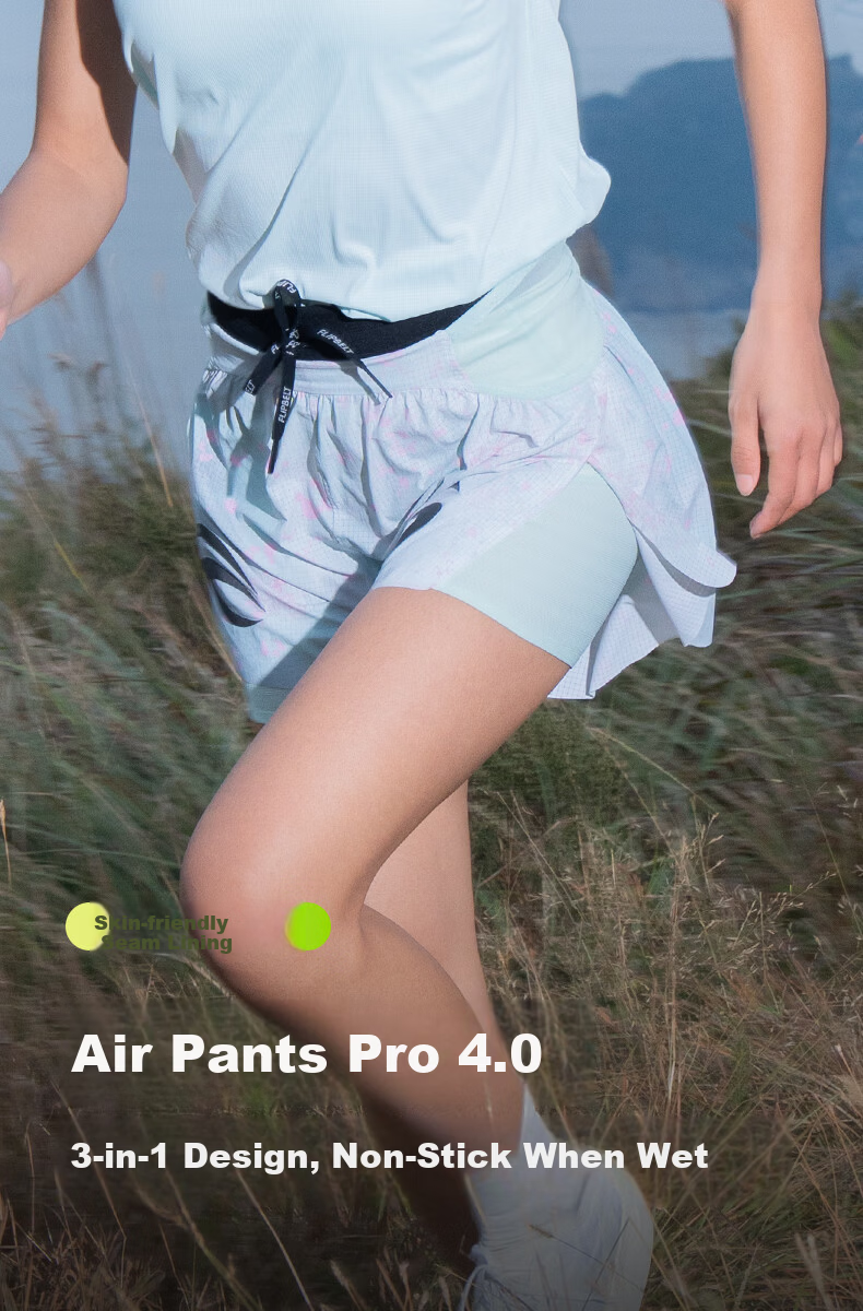 Feibit Air Pants 4.0 Pro Women's Waist Bag Shorts Breathable Running Shorts 4-Inch Quick-Dry Classic Black XL 1
