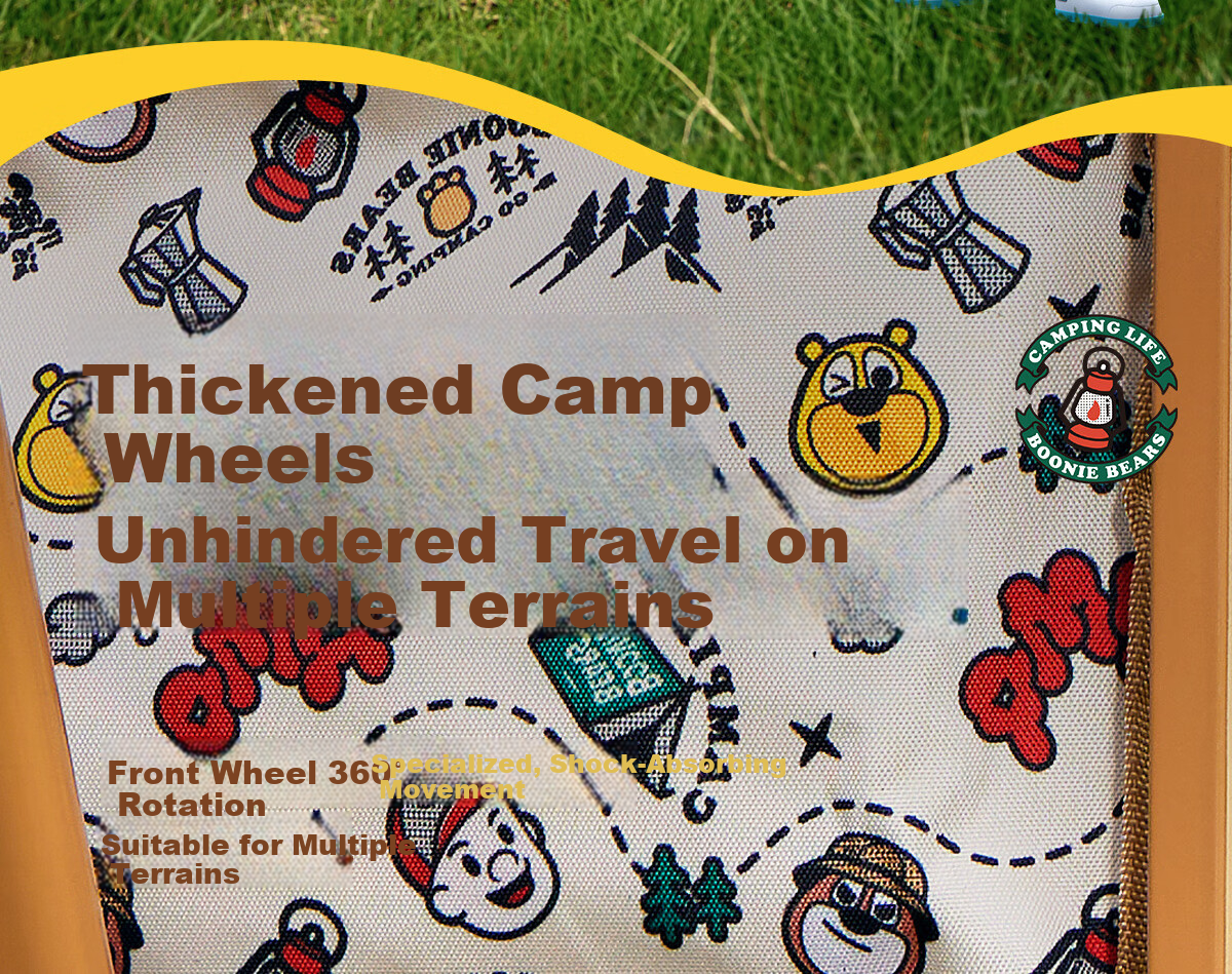 CAMEL [Camel × Boonie Bears] Outdoor Foldable Camping Cart Portable Camp Cart Picnic Cart Child Recliner 13